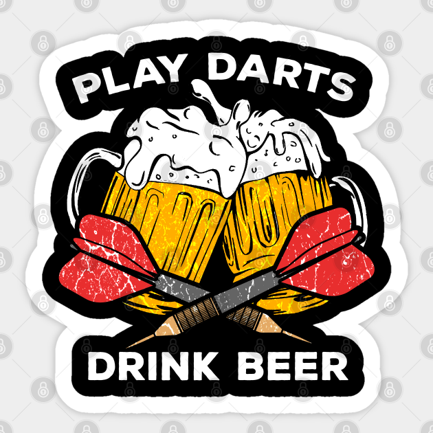 Funny Darts play dart drink Beer Team Player Pub Gift Darts Sticker